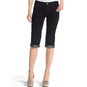 WHBM White House Black Market Noir Pedal Pusher Capri Jeans Black 2
